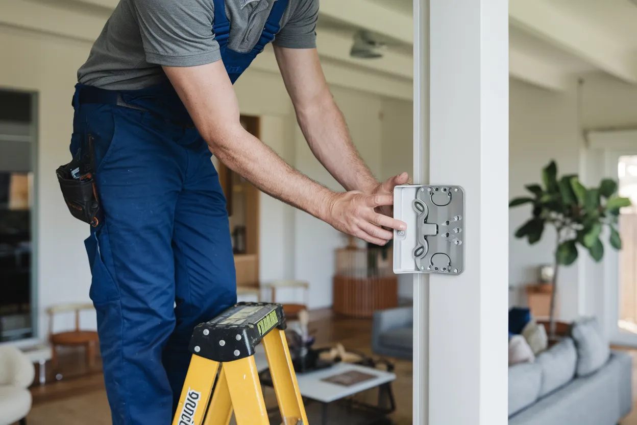 Professional TV antenna wall point installation